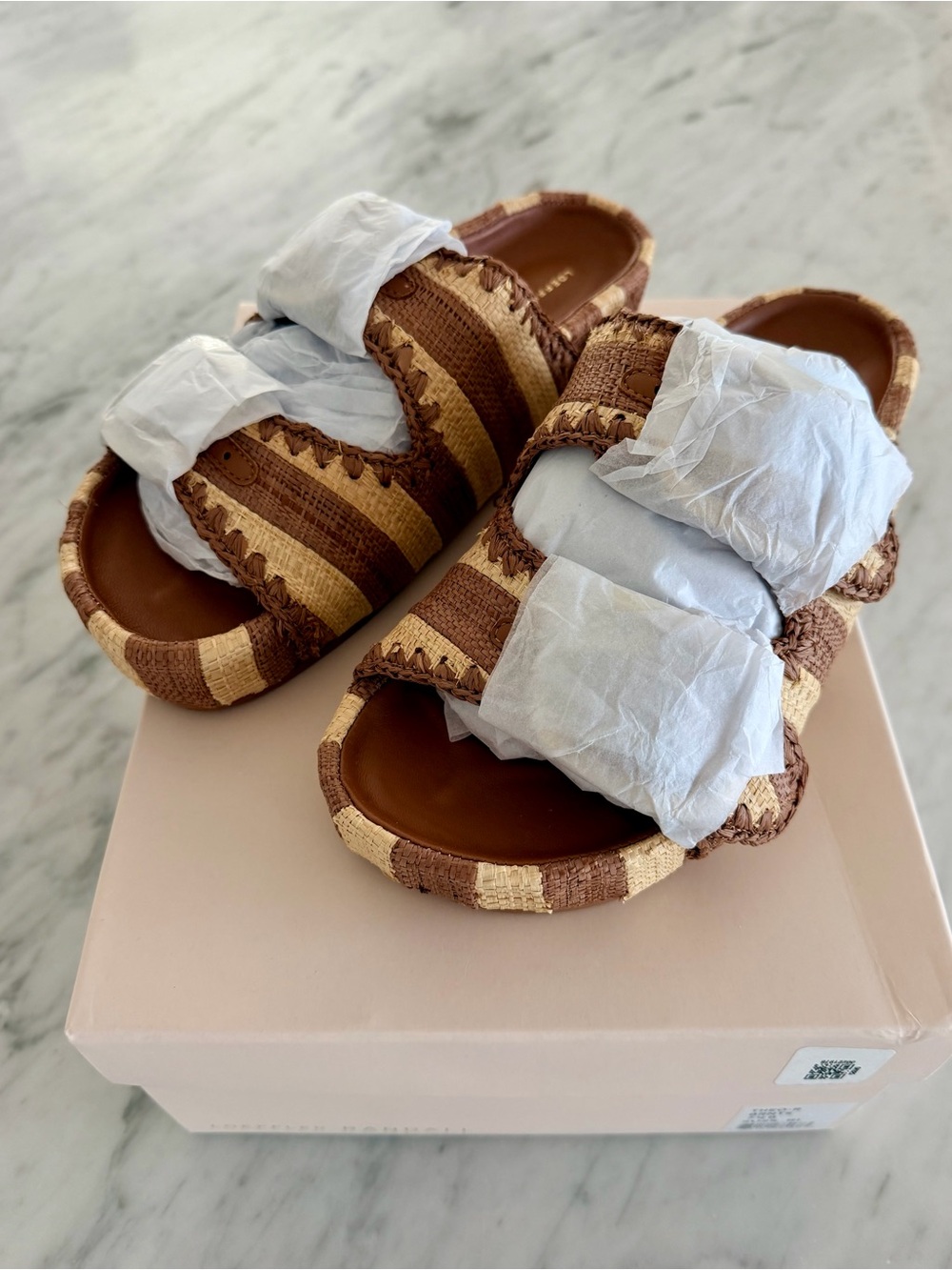 NWT Loeffler Randall Theo platform double buckle sandal. Size 7.5.